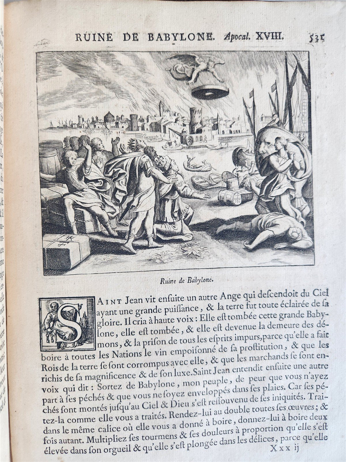1752 PICTURE BIBLE antique History of Old & New Testaments ILLUSTRATED in French