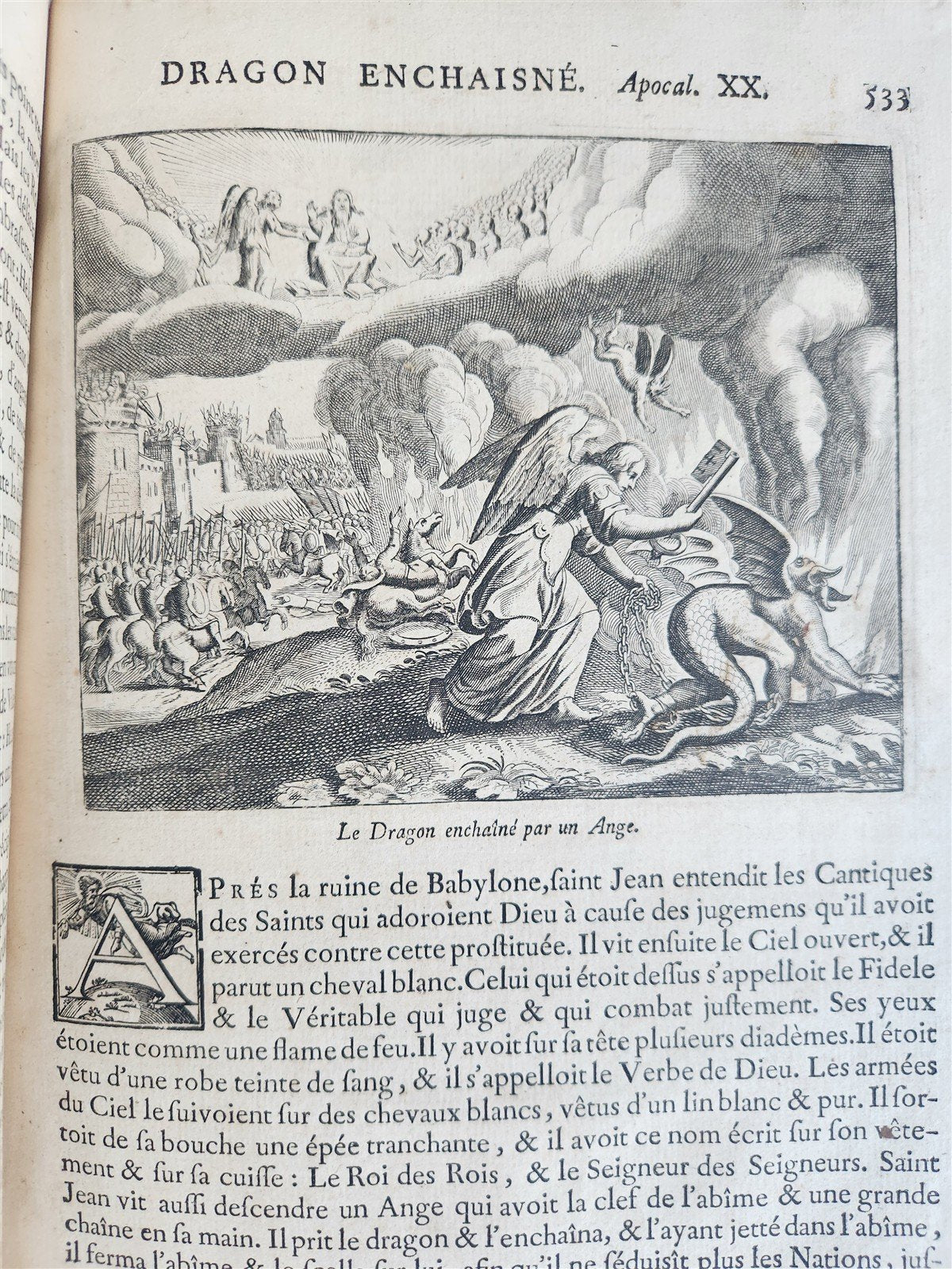 1752 PICTURE BIBLE antique History of Old & New Testaments ILLUSTRATED in French
