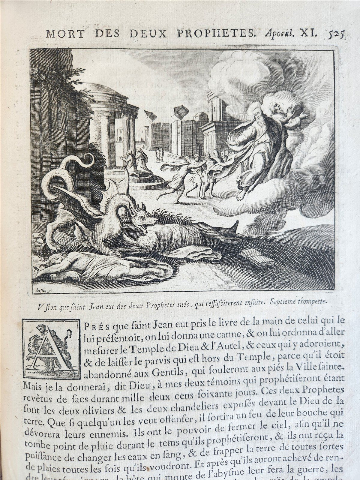 1752 PICTURE BIBLE antique History of Old & New Testaments ILLUSTRATED in French