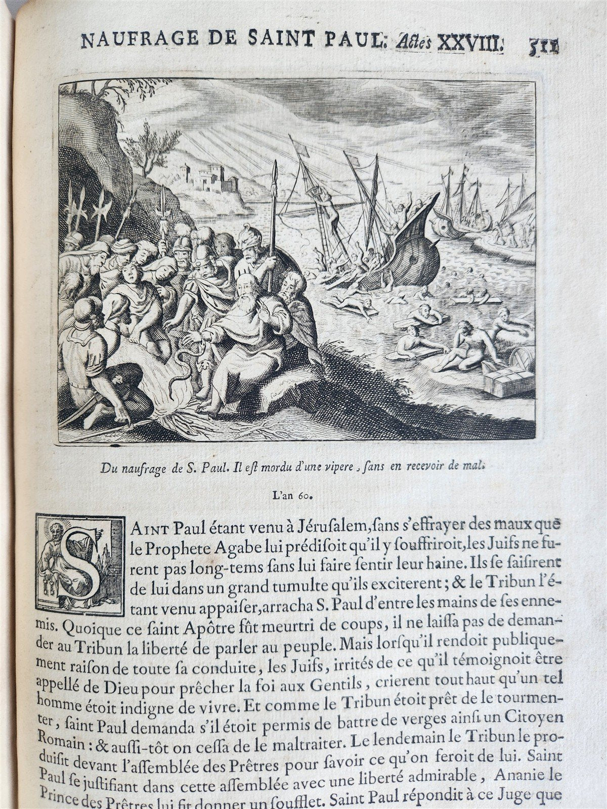 1752 PICTURE BIBLE antique History of Old & New Testaments ILLUSTRATED in French