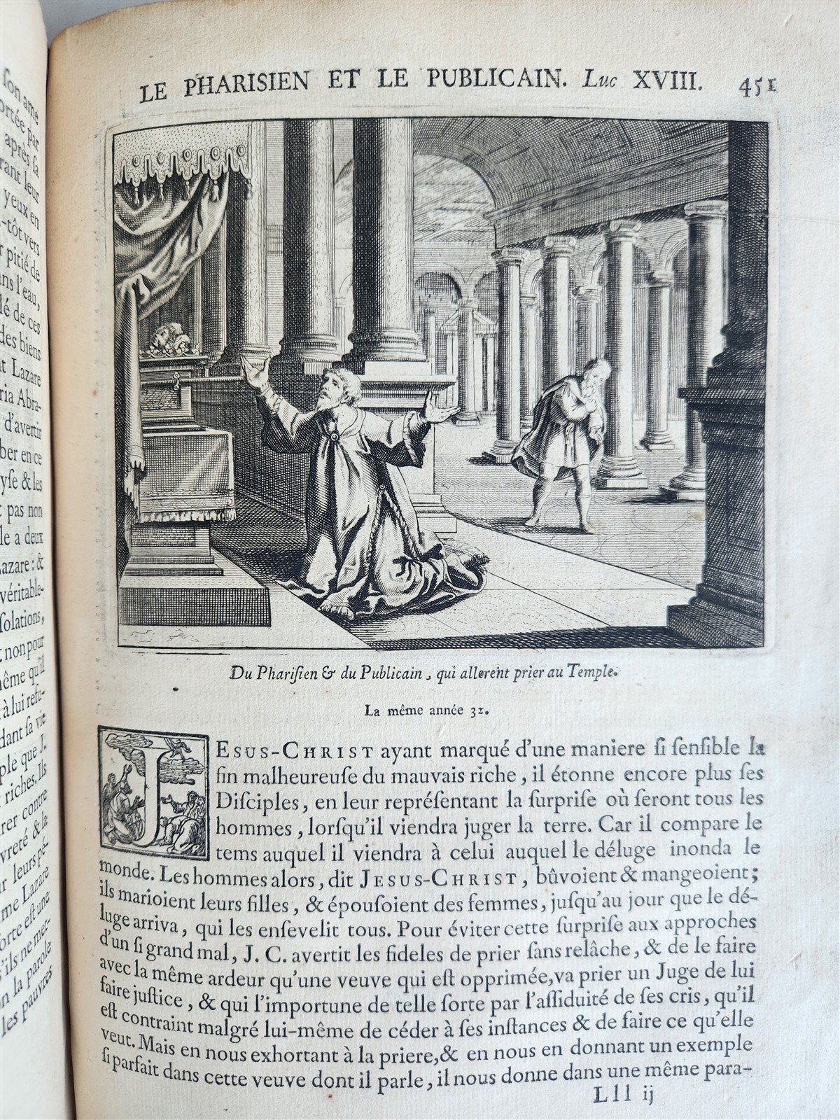 1752 PICTURE BIBLE antique History of Old & New Testaments ILLUSTRATED in French