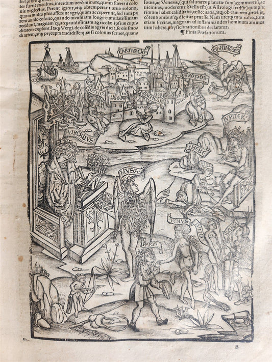 1529 POST-INCUNABULA Aeneis virgiliana w/ AMAZING 110 ENGRAVINGS antique VELLUM