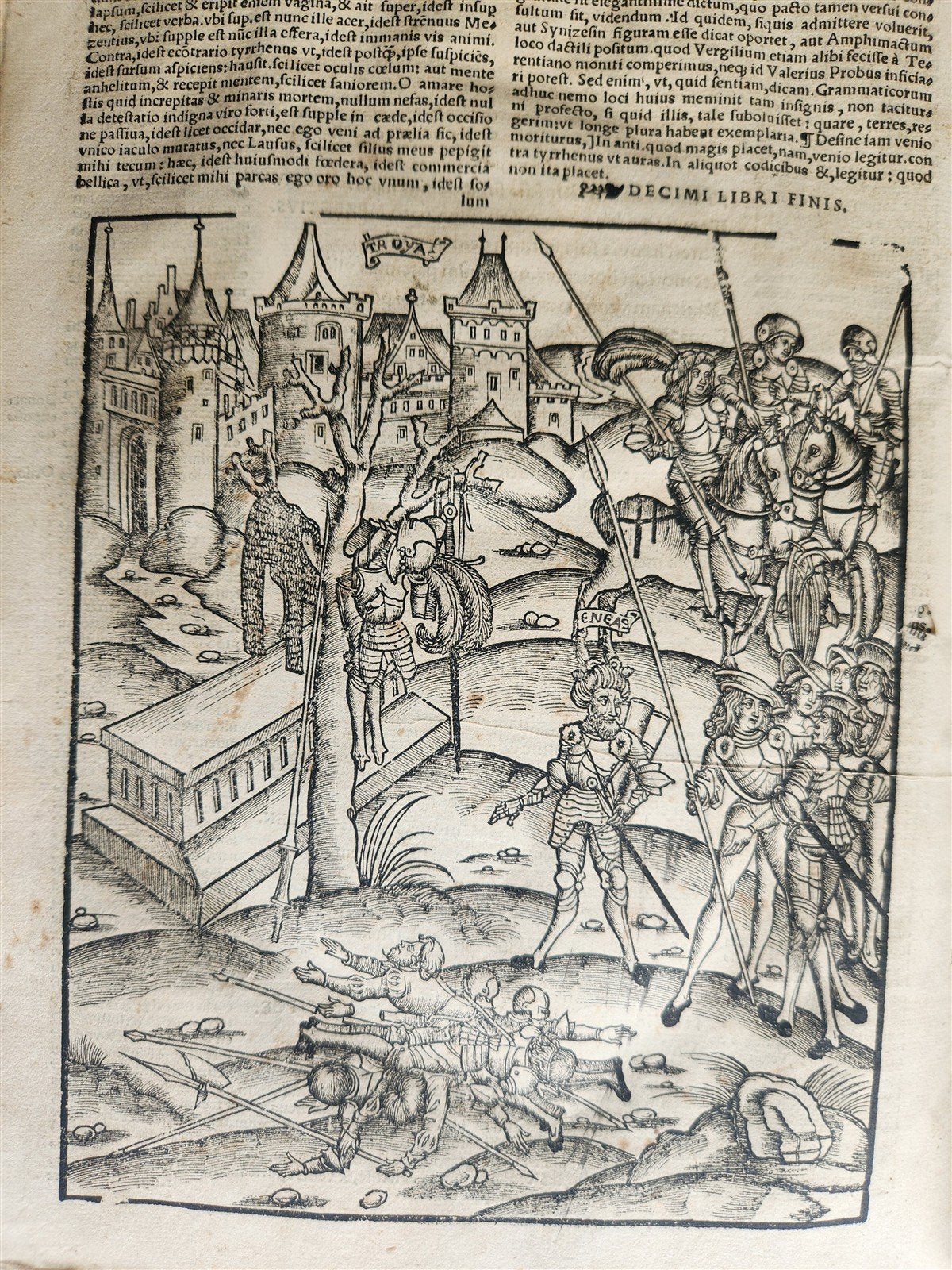 1529 POST-INCUNABULA Aeneis virgiliana w/ AMAZING 110 ENGRAVINGS antique VELLUM
