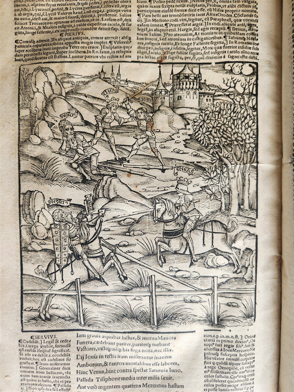 1529 POST-INCUNABULA Aeneis virgiliana w/ AMAZING 110 ENGRAVINGS antique VELLUM