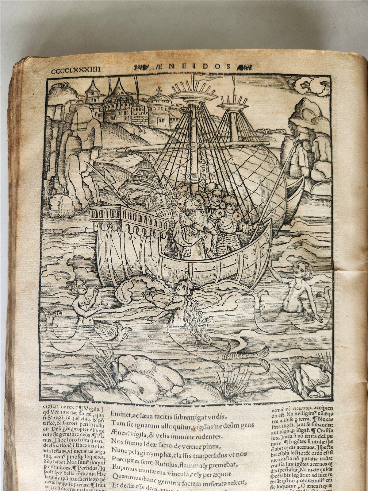 1529 POST-INCUNABULA Aeneis virgiliana w/ AMAZING 110 ENGRAVINGS antique VELLUM
