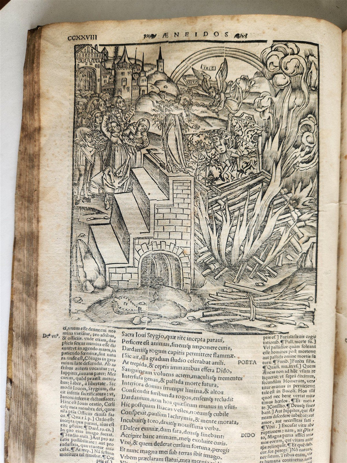 1529 POST-INCUNABULA Aeneis virgiliana w/ AMAZING 110 ENGRAVINGS antique VELLUM
