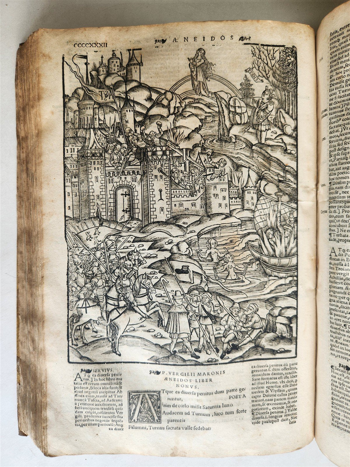 1529 POST-INCUNABULA Aeneis virgiliana w/ AMAZING 110 ENGRAVINGS antique VELLUM