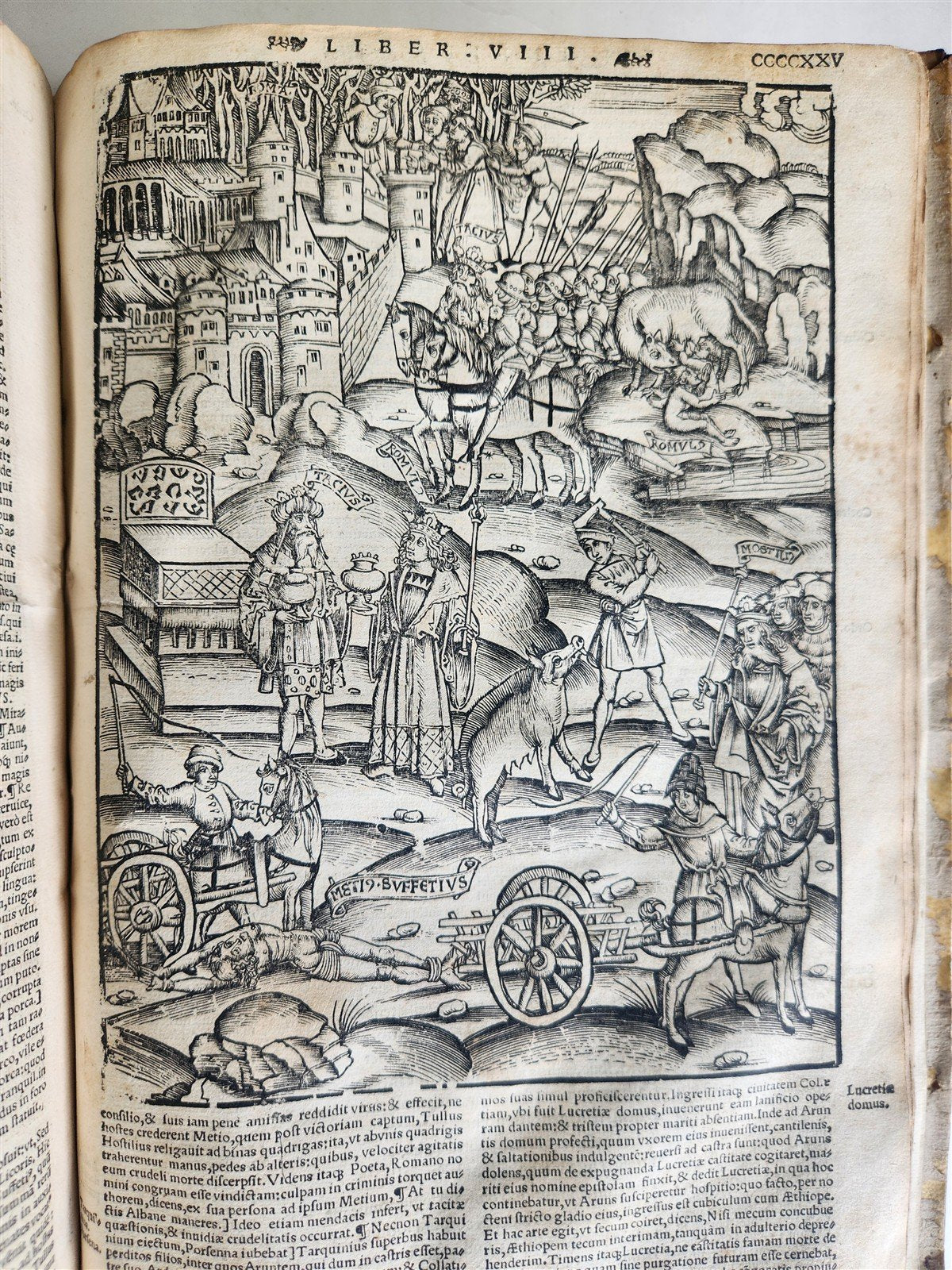 1529 POST-INCUNABULA Aeneis virgiliana w/ AMAZING 110 ENGRAVINGS antique VELLUM