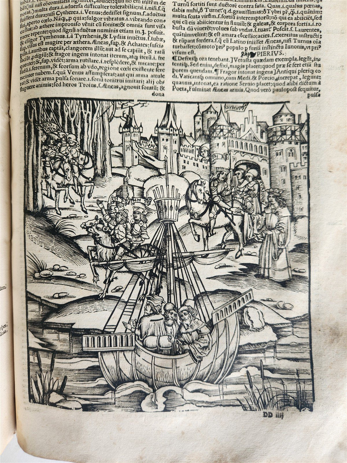 1529 POST-INCUNABULA Aeneis virgiliana w/ AMAZING 110 ENGRAVINGS antique VELLUM