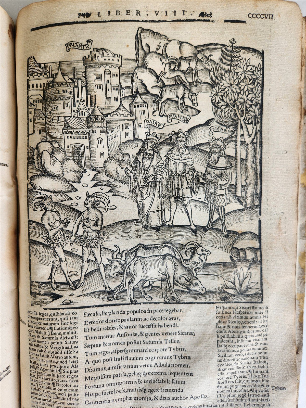1529 POST-INCUNABULA Aeneis virgiliana w/ AMAZING 110 ENGRAVINGS antique VELLUM