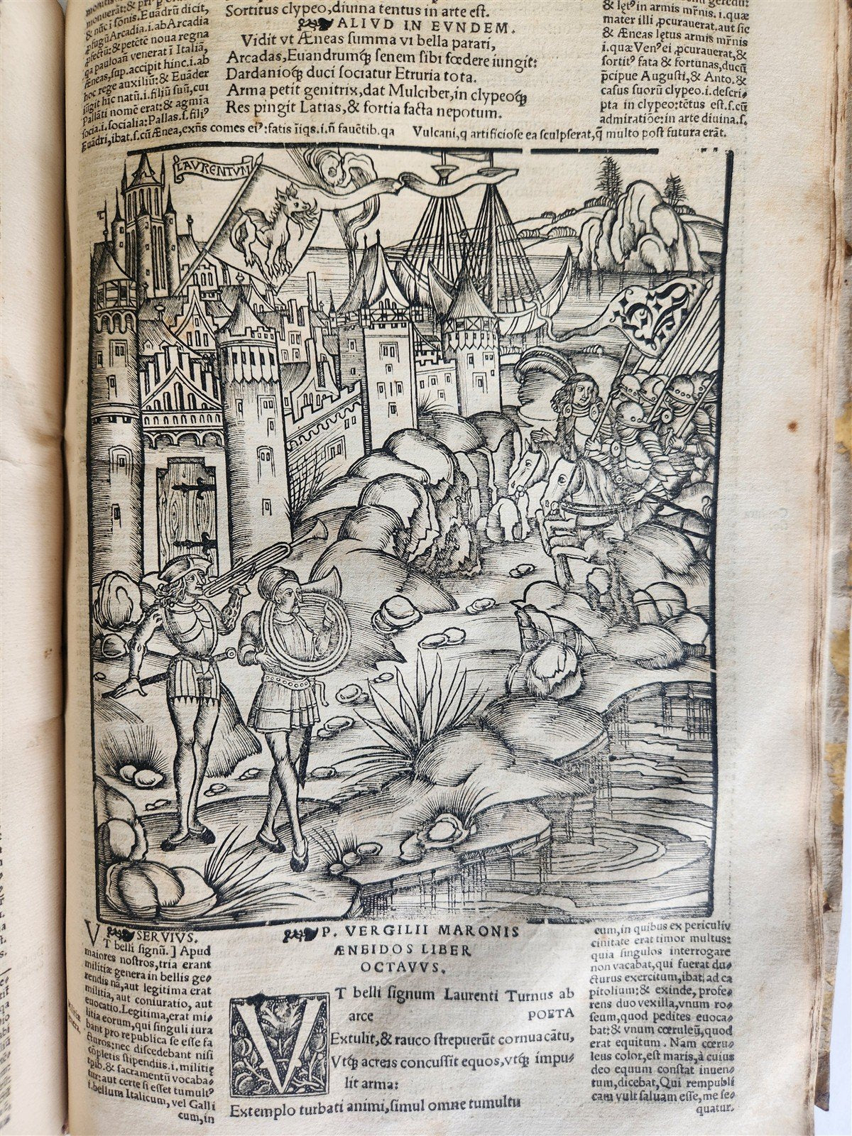 1529 POST-INCUNABULA Aeneis virgiliana w/ AMAZING 110 ENGRAVINGS antique VELLUM