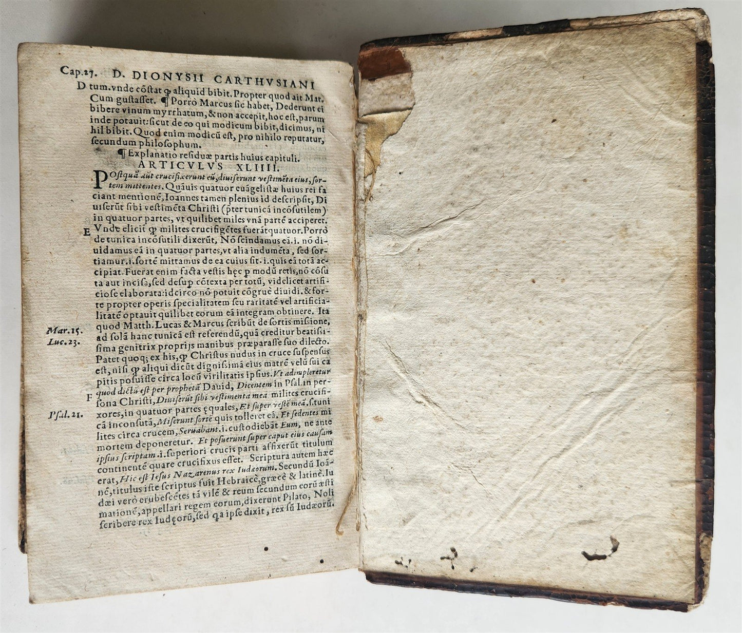 1554 BIBLE COMMENTARIES by Denis the Carthusian antique
