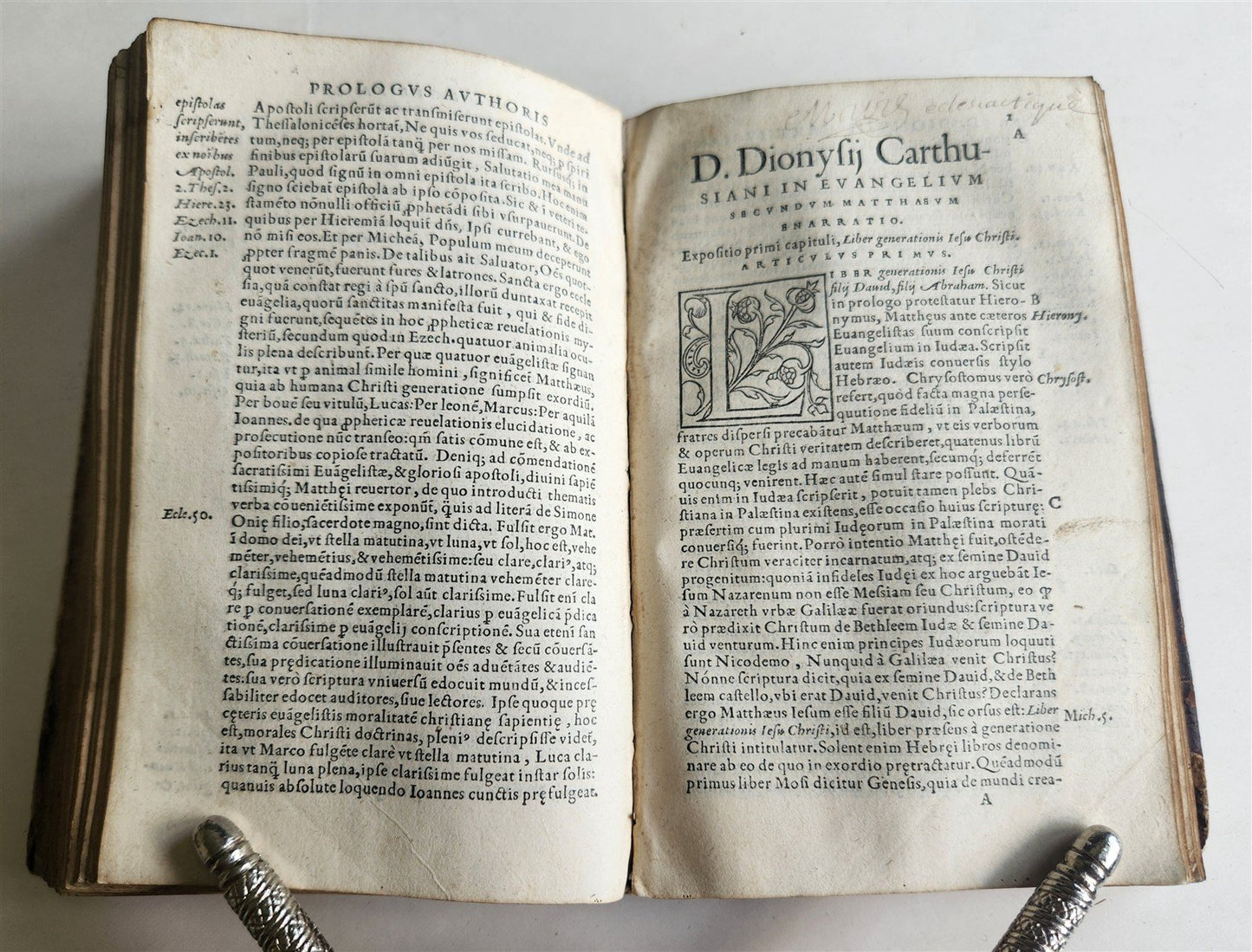 1554 BIBLE COMMENTARIES by Denis the Carthusian antique