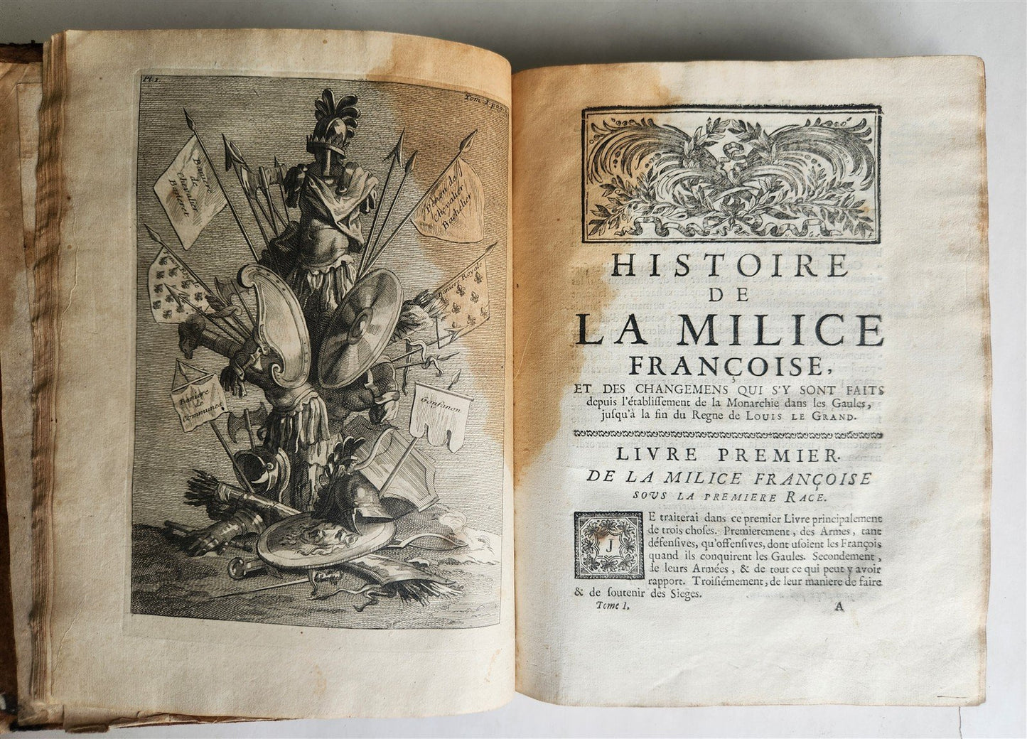 1721 FRENCH ARMY EVOLUTION ILLUSTRATED antique HISTOIRE DE LA MILICE FRANCOISE