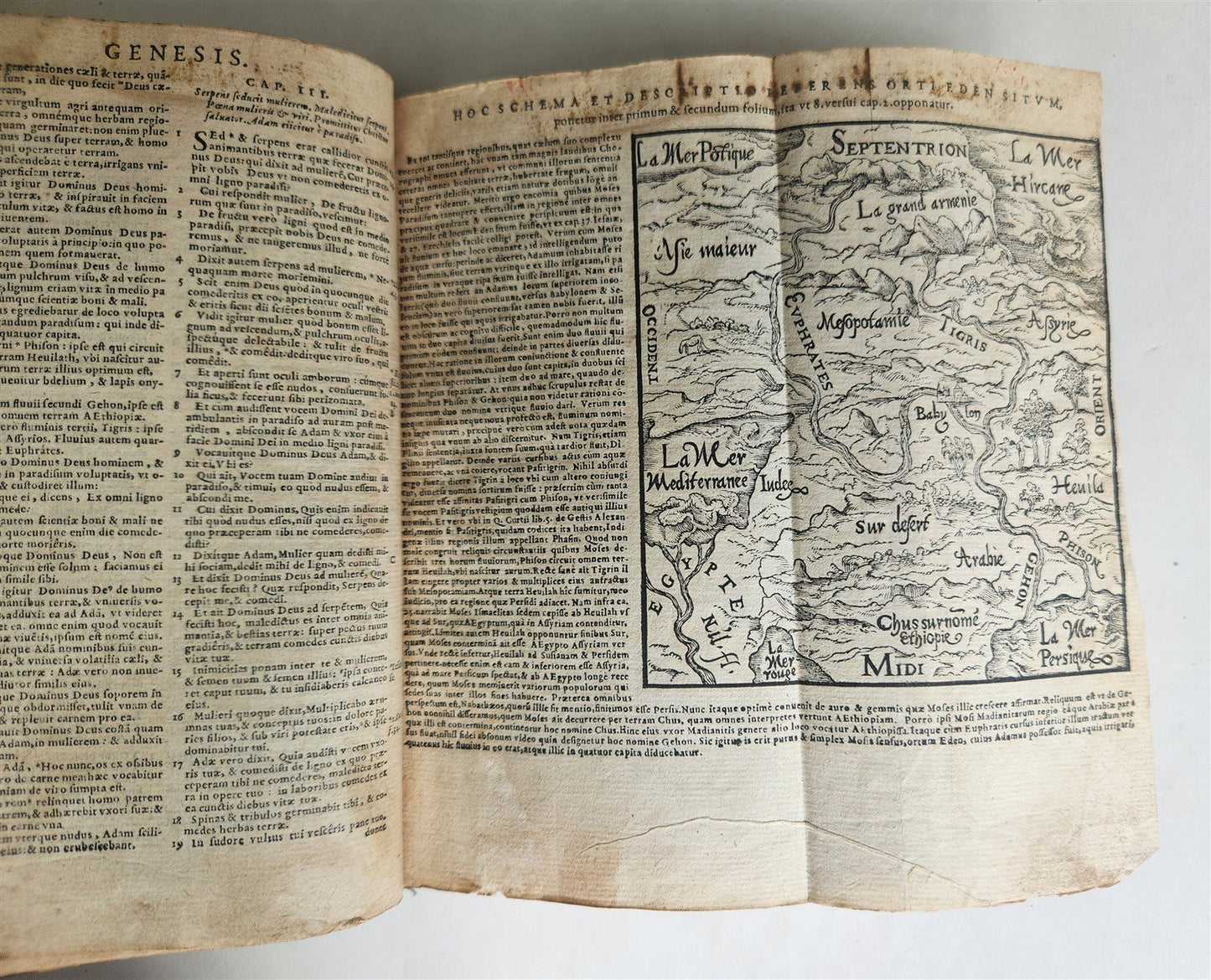1566 BIBLE in LATIN ILLUSTRATED w/ FOLDING MAPS antique BIBLIA SACRA