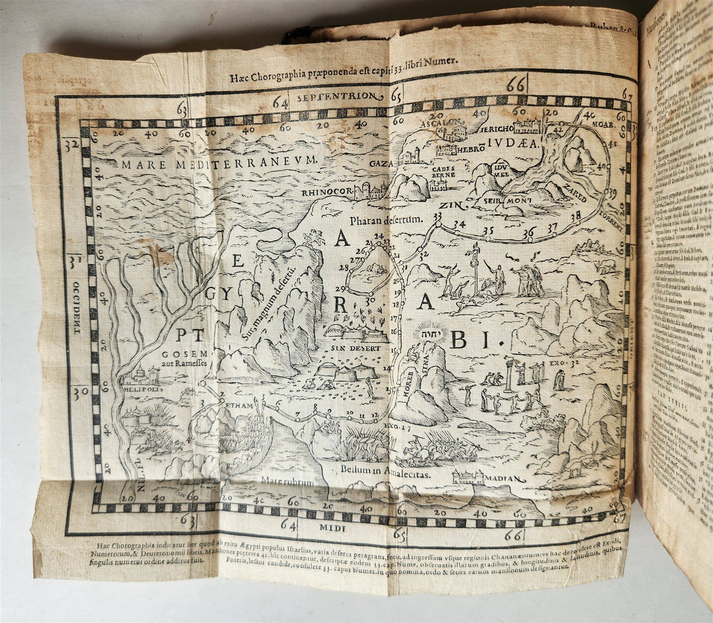 1566 BIBLE in LATIN ILLUSTRATED w/ FOLDING MAPS antique BIBLIA SACRA