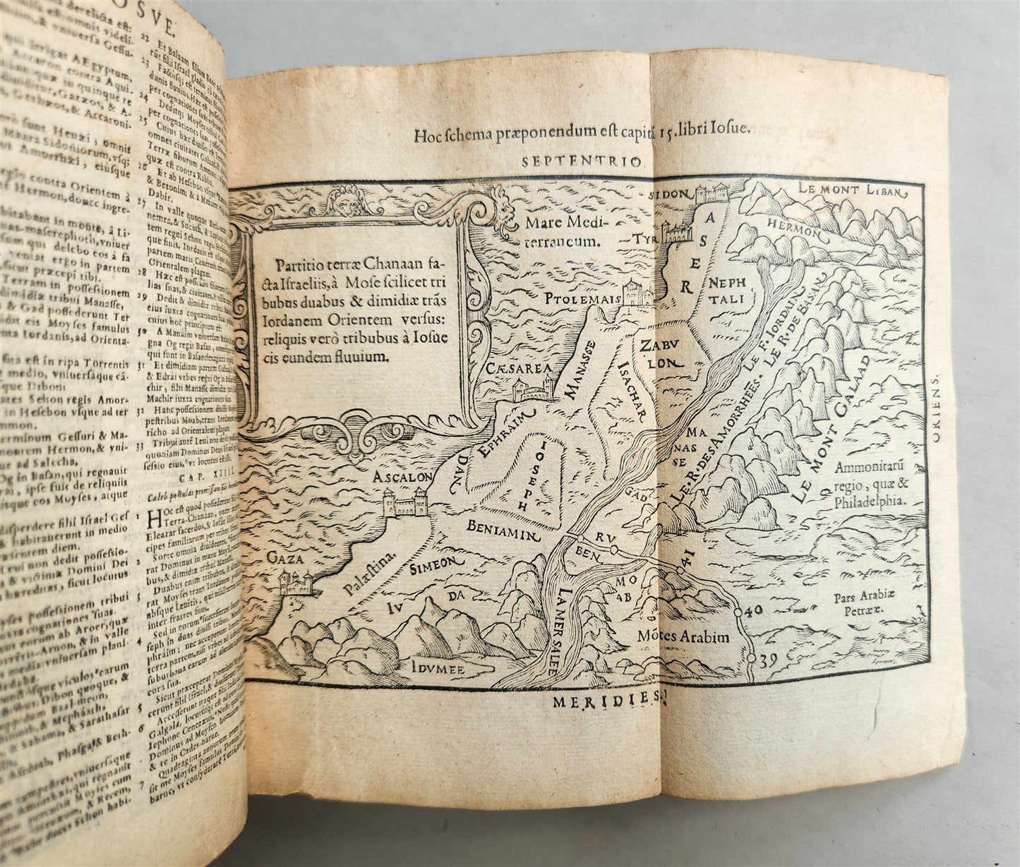 1566 BIBLE in LATIN ILLUSTRATED w/ FOLDING MAPS antique BIBLIA SACRA