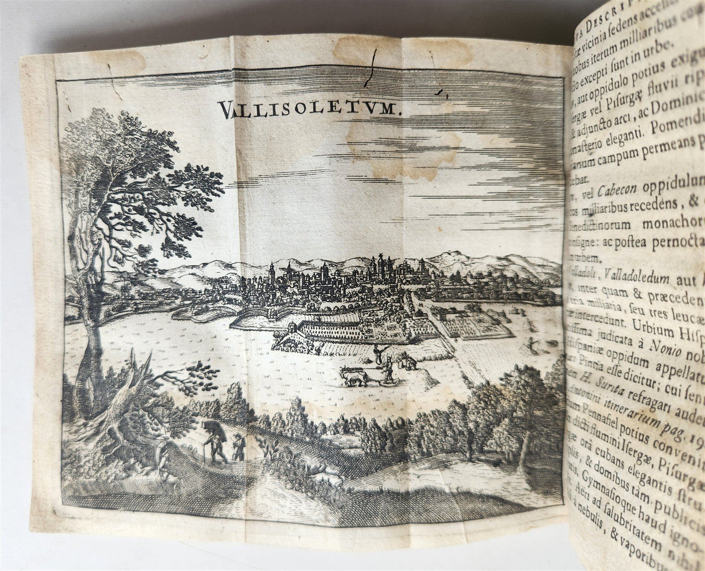 1656 HISPANIAE et LUSITANIAE antique ILLUSTRATED w/ MAPS vellum binding w/clasps