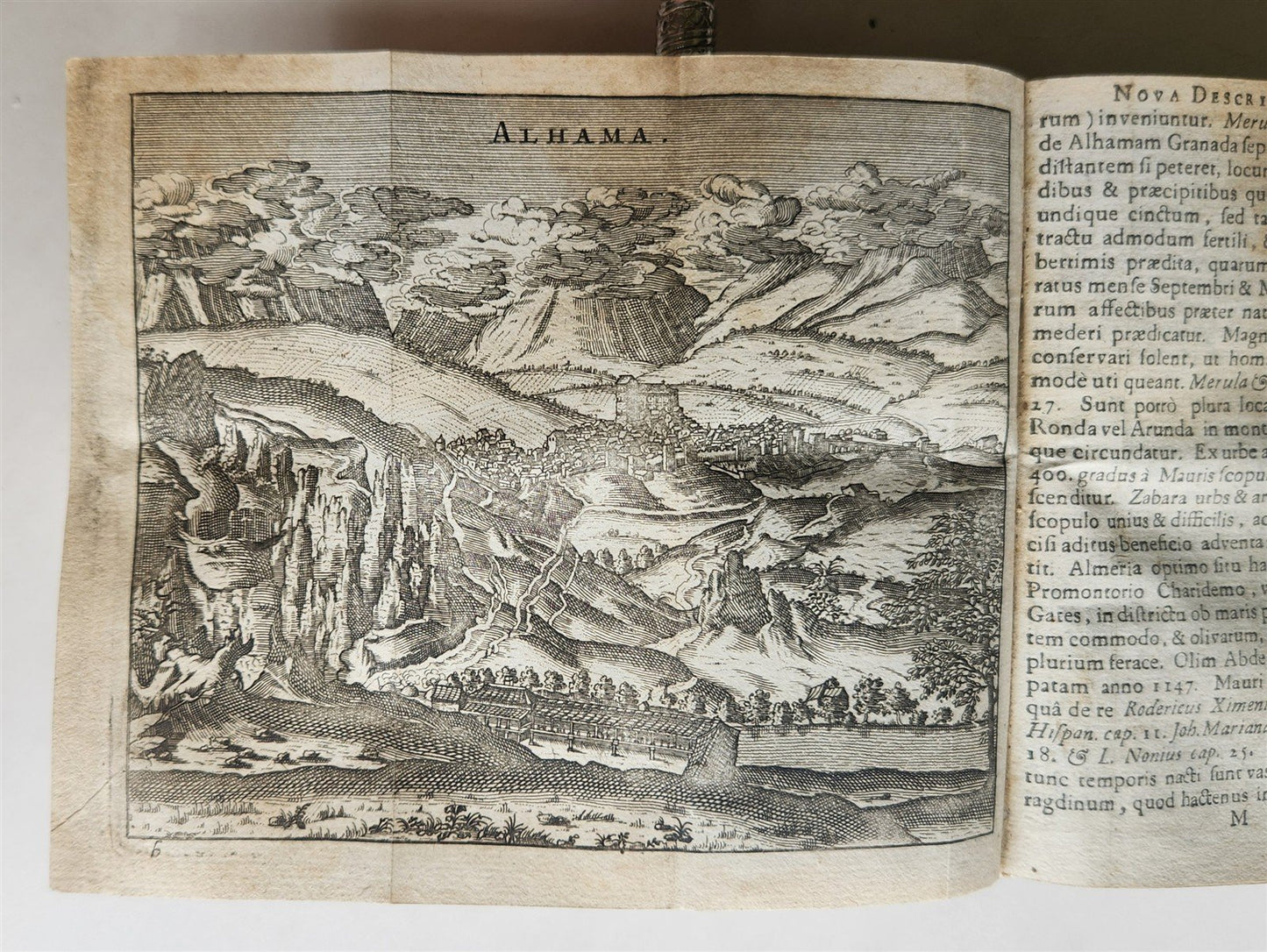1656 HISPANIAE et LUSITANIAE antique ILLUSTRATED w/ MAPS vellum binding w/clasps