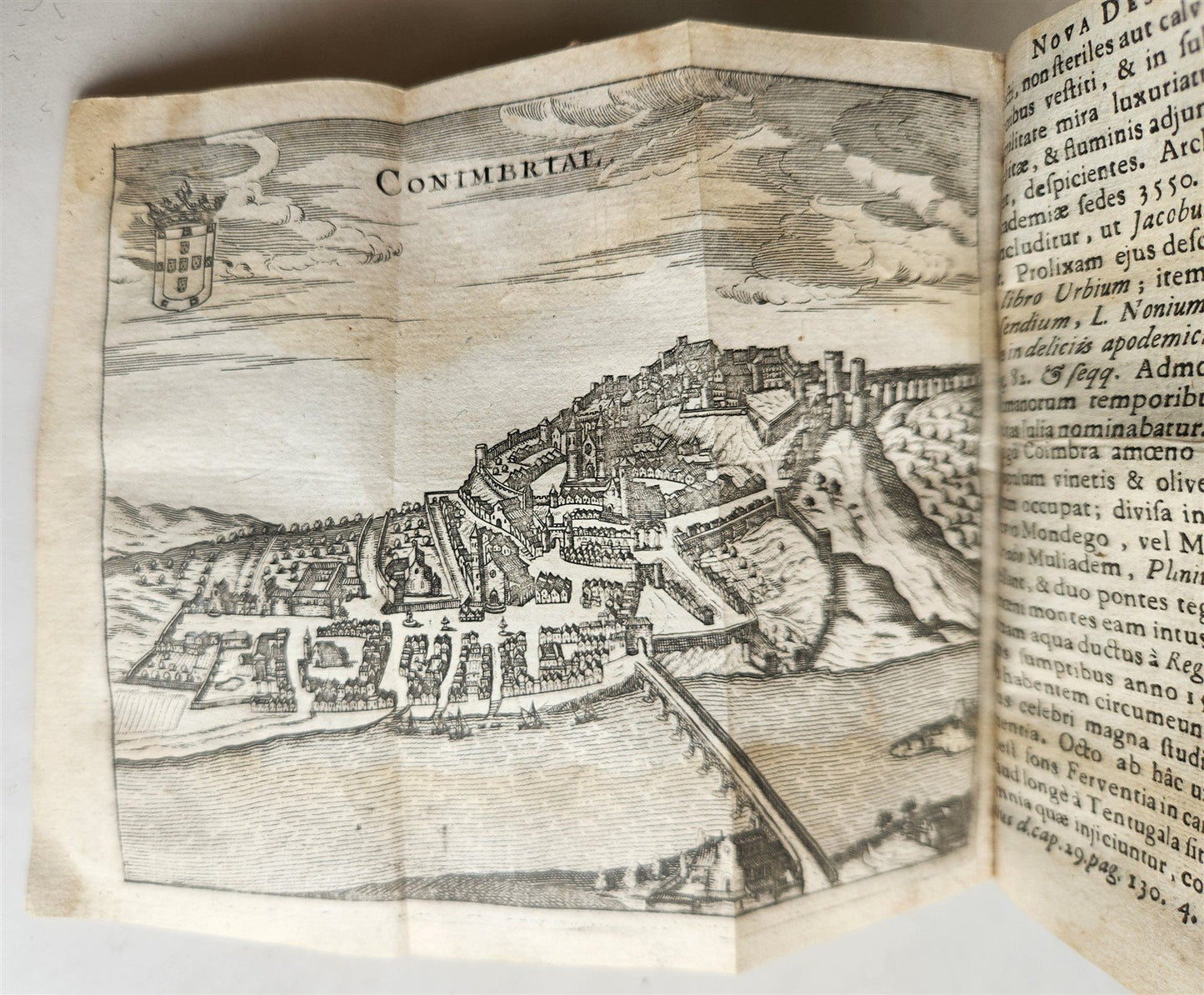 1656 HISPANIAE et LUSITANIAE antique ILLUSTRATED w/ MAPS vellum binding w/clasps