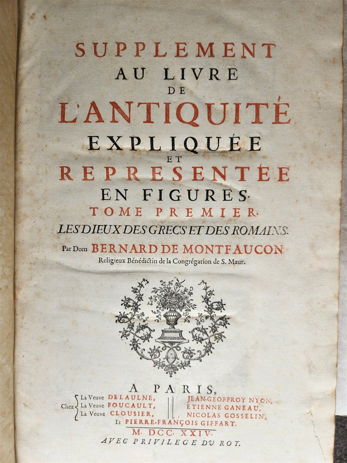 1719-24 MONTFAUCON ILLUSTRATED MONUMENTAL WORK on CLASSICAL ARCHEOLOGY 15 VOLS