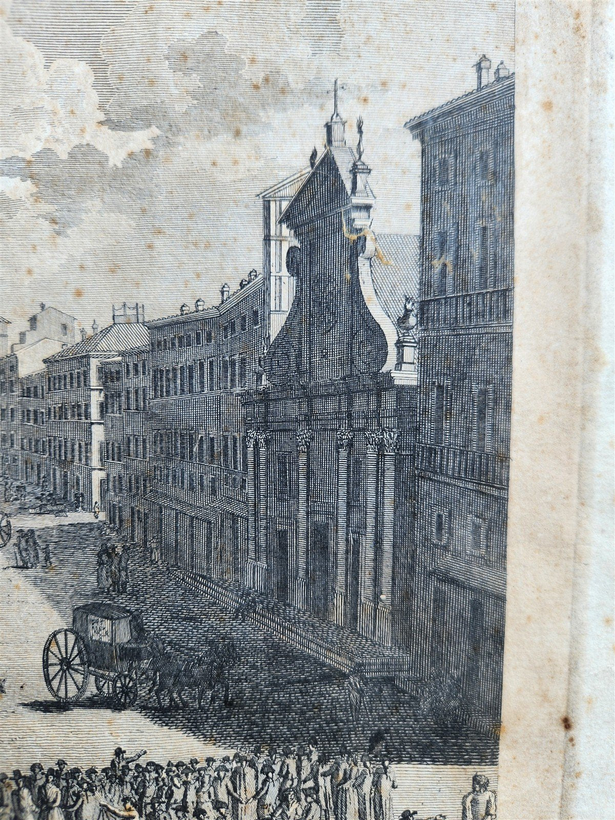 1795 DOMENICO PRONTI ENGRAVING VEDUTA DELLA PIAZZA NAVONA ORIGINAL antique