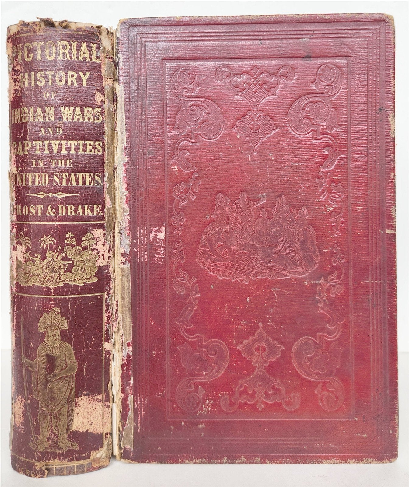 1851 INDIAN WARS IN UNITED STATES by John Frost antique AMERICANA illustrated