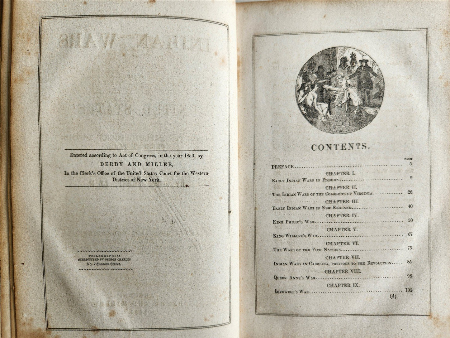 1851 INDIAN WARS IN UNITED STATES by John Frost antique AMERICANA illustrated