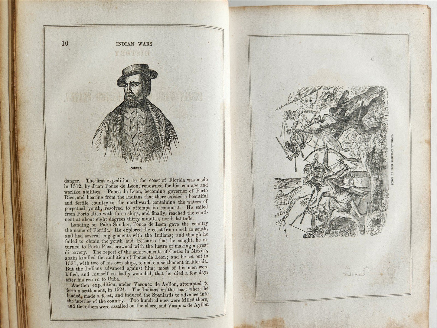 1851 INDIAN WARS IN UNITED STATES by John Frost antique AMERICANA illustrated