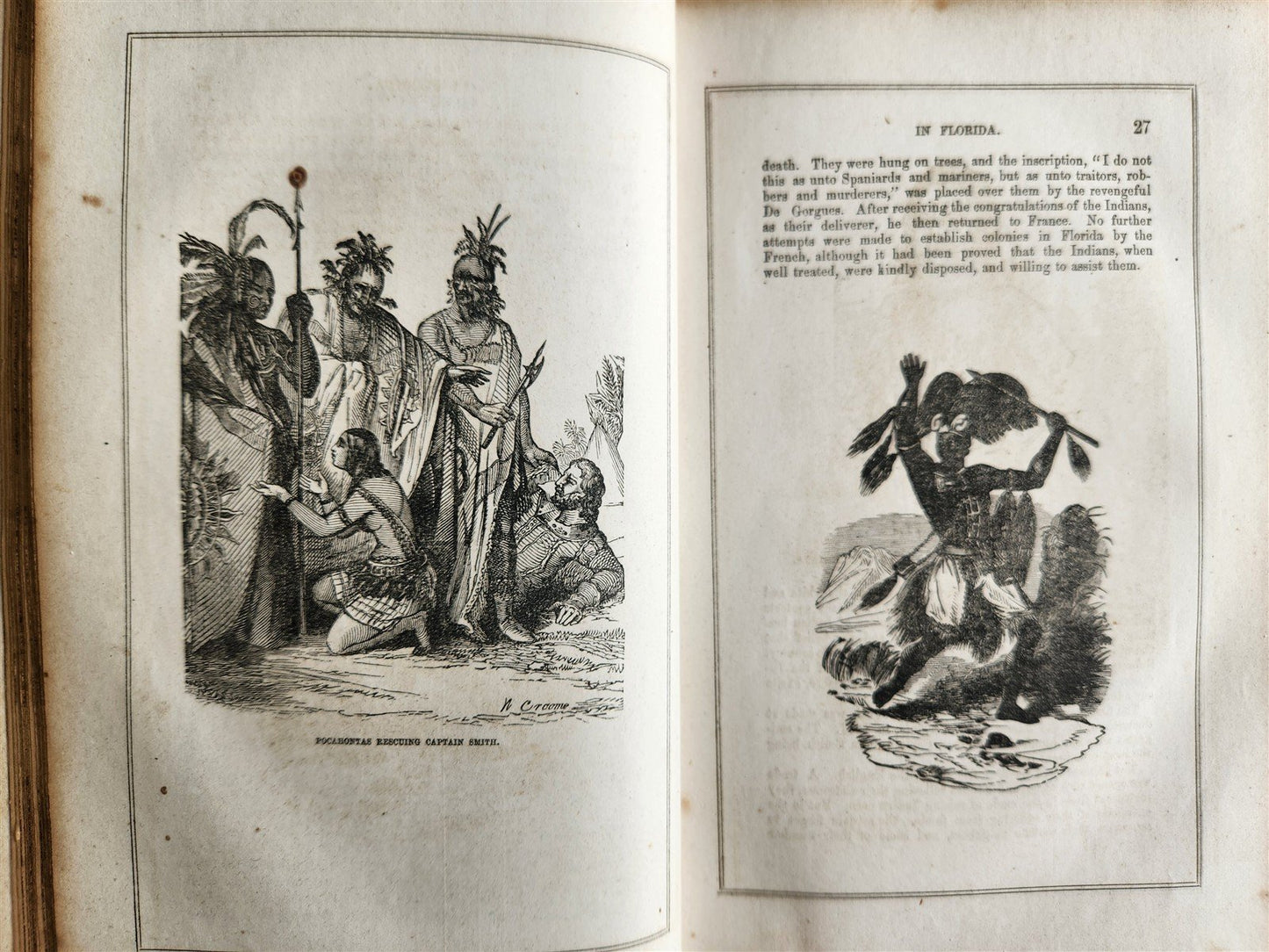 1851 INDIAN WARS IN UNITED STATES by John Frost antique AMERICANA illustrated