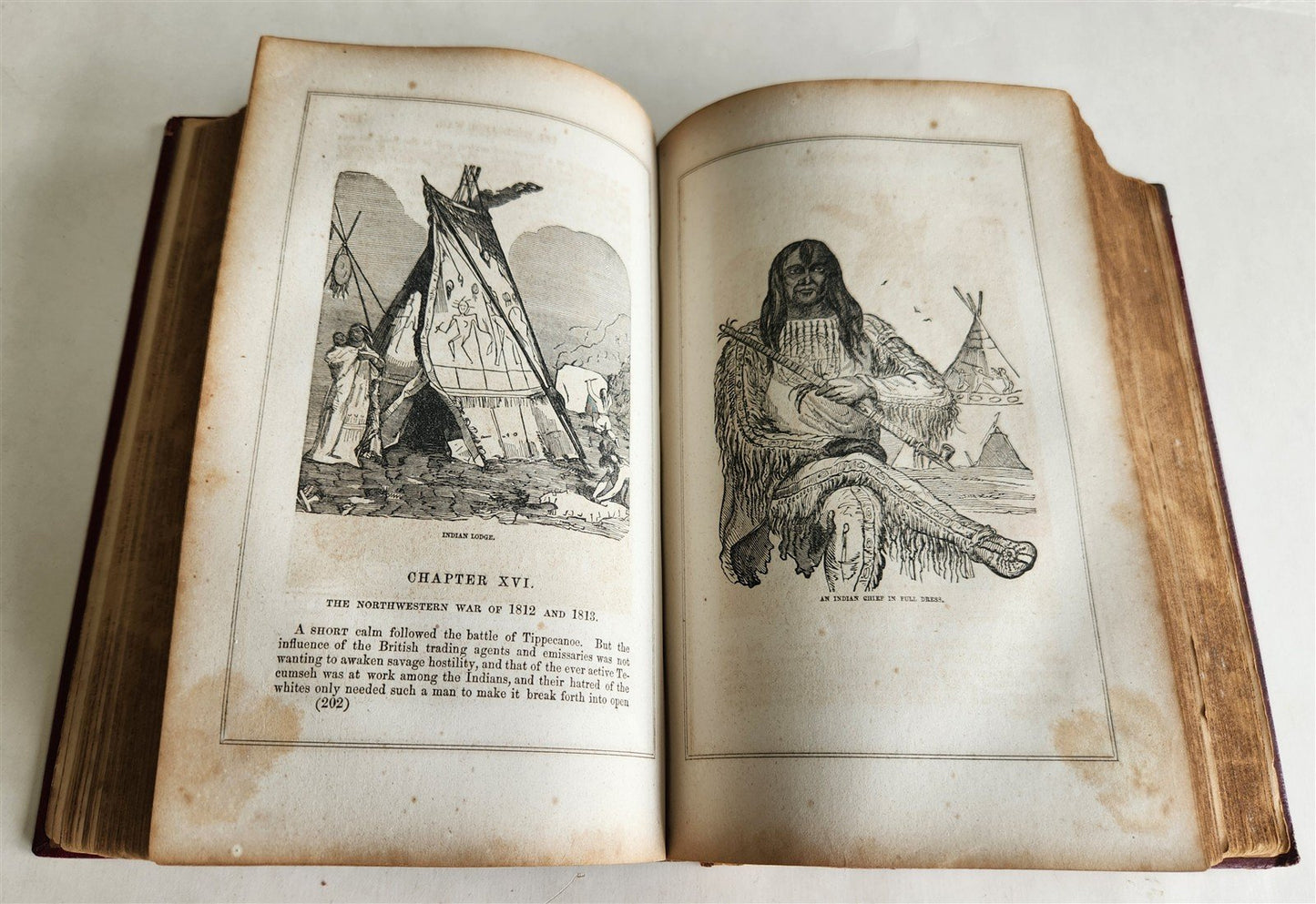 1851 INDIAN WARS IN UNITED STATES by John Frost antique AMERICANA illustrated