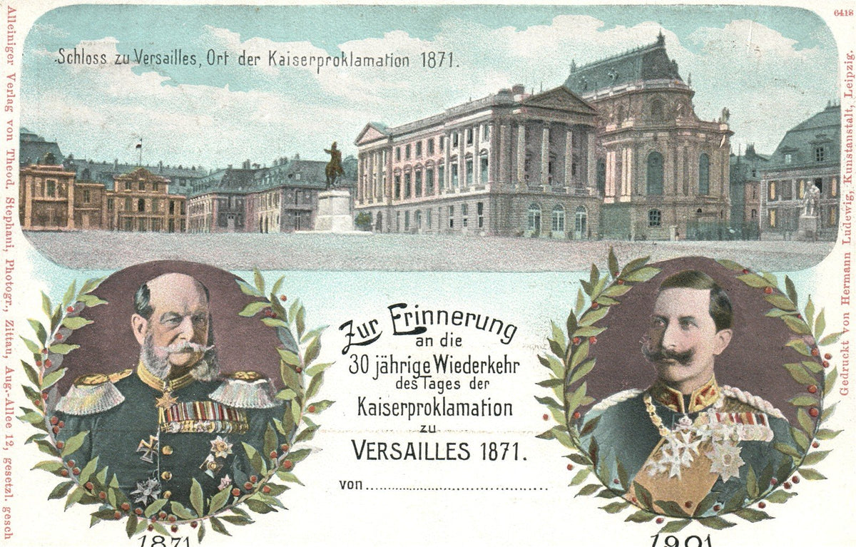 GERMANY ANNIVERSARY of PROCLAMATION of EMPIRE 1871-1901 ANTIQUE POSTCARD