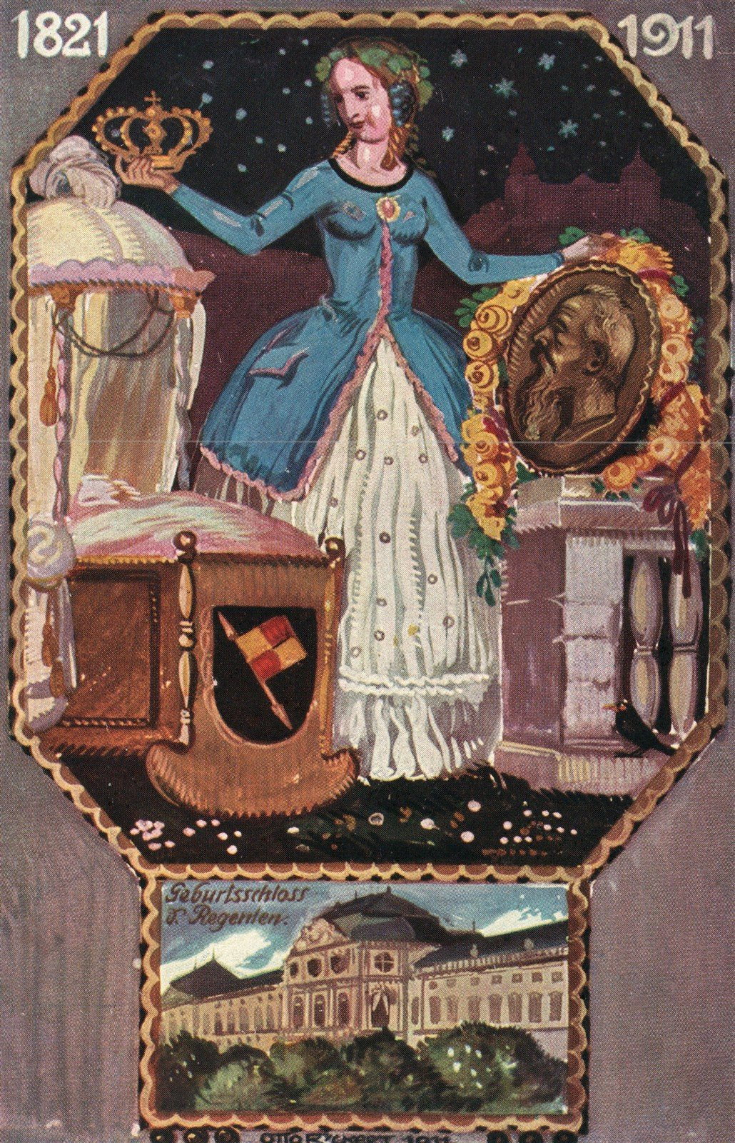 GERMANY 1911 90th ANNIVERSARY of PRINCE LUITPOLD of BAVARIA ANTIQUE POSTCARD