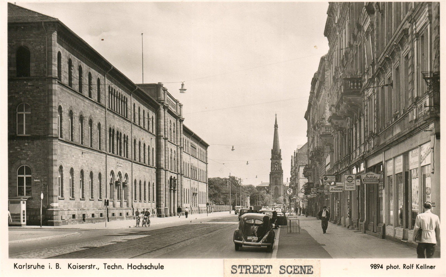 GERMANY KARLSRUHE KAISERSTRASSE VINTAGE REAL PHOTO POSTCARD RPPC