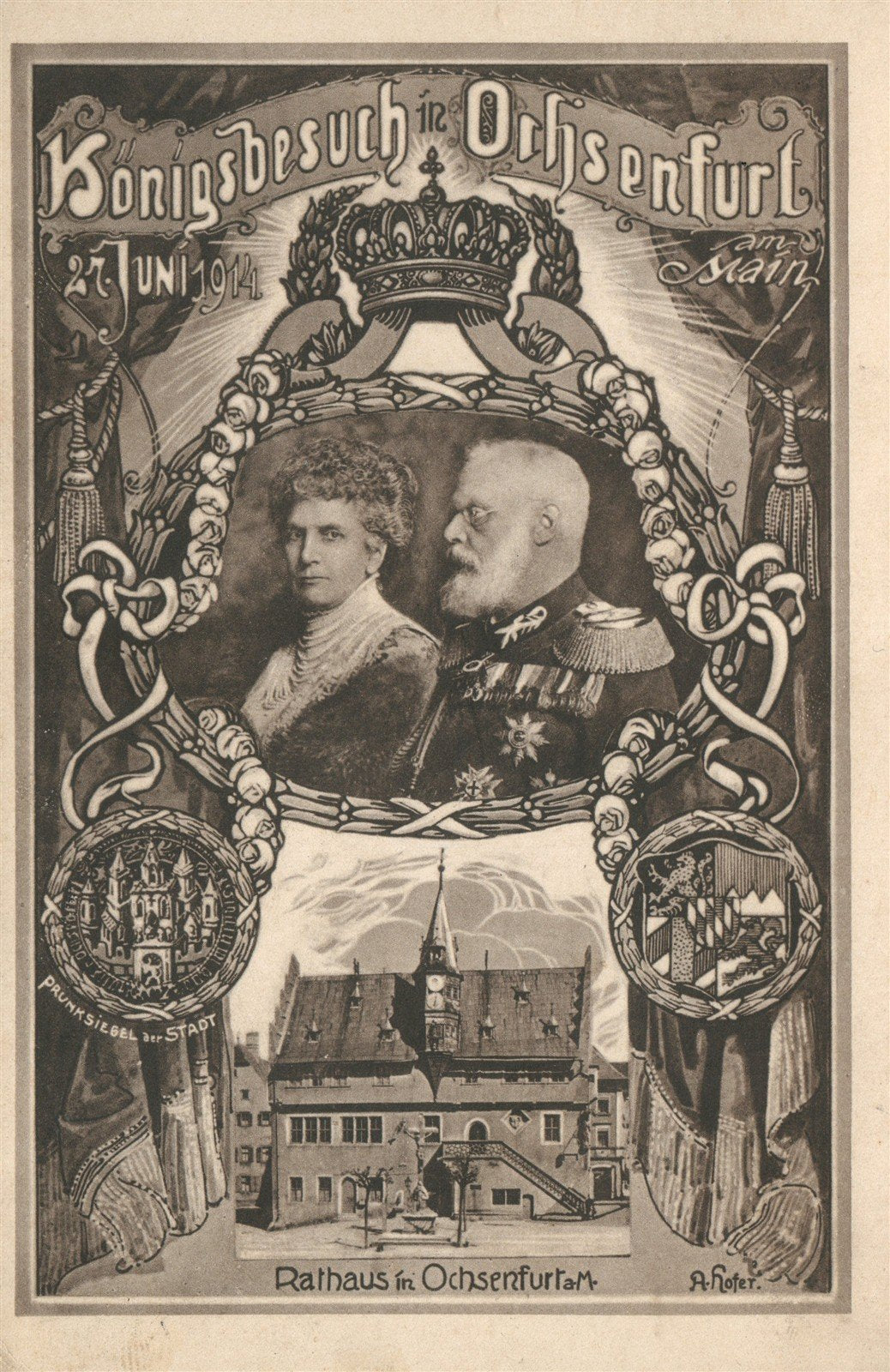 GERMANY KING KARL LUDWIG III of BAVARIA & QUEEN MARIE THERESE ANTIQUE POSTCARD