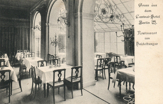 GERMANY CENTRAL HOTEL BERLIN ANTIQUE POSTCARD