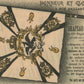 FRENCH 1915 ANTIQUE POSTCARD w/GERMAN FLAG CAPTURED during WWI RED CROSS CANCEL