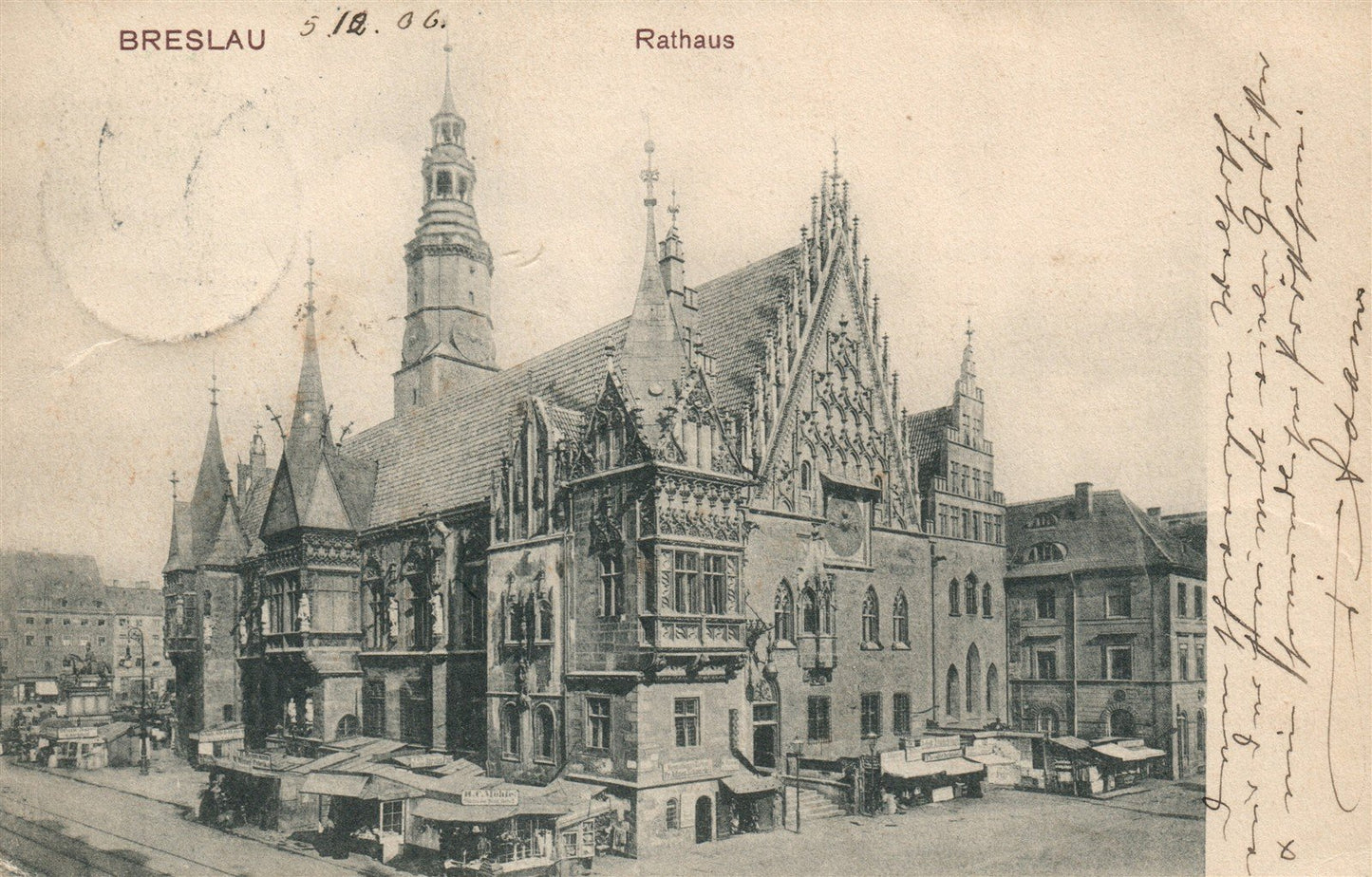 POLAND WROCLAW GERMANY BRESLAU RATHAUS ANTIQUE POSTCARD