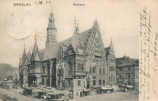 POLAND WROCLAW GERMANY BRESLAU RATHAUS ANTIQUE POSTCARD