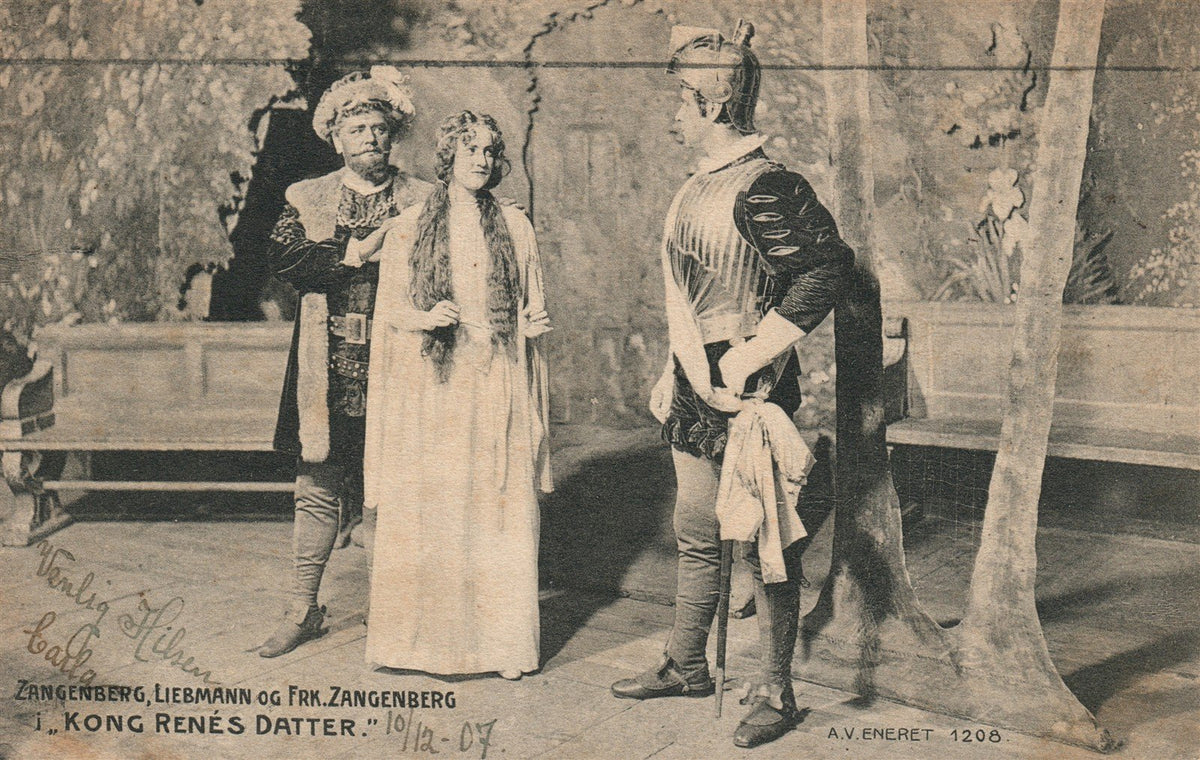 DENMARK THEATRE PLAY ANTIQUE POSTCARD