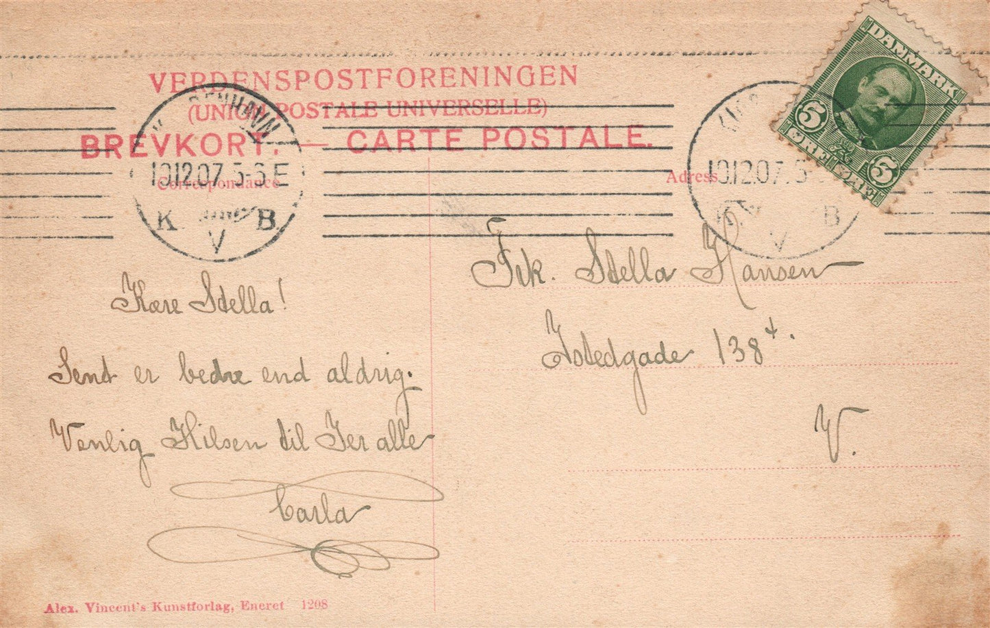 DENMARK THEATRE PLAY ANTIQUE POSTCARD