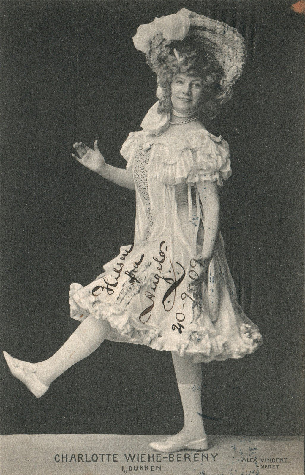 DENMARK THEATRE PLAY CHARLOTTE WIEHE-BERENY ANTIQUE POSTCARD
