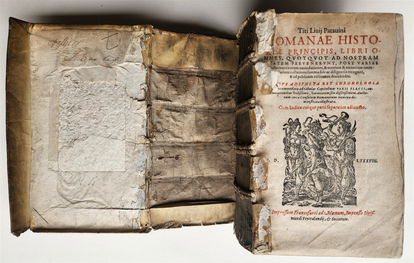 1588 TITUS LIVIUS ROMANAE HISTORIAE PRINCIPIS antique vellum bound ROMAN HISTORY
