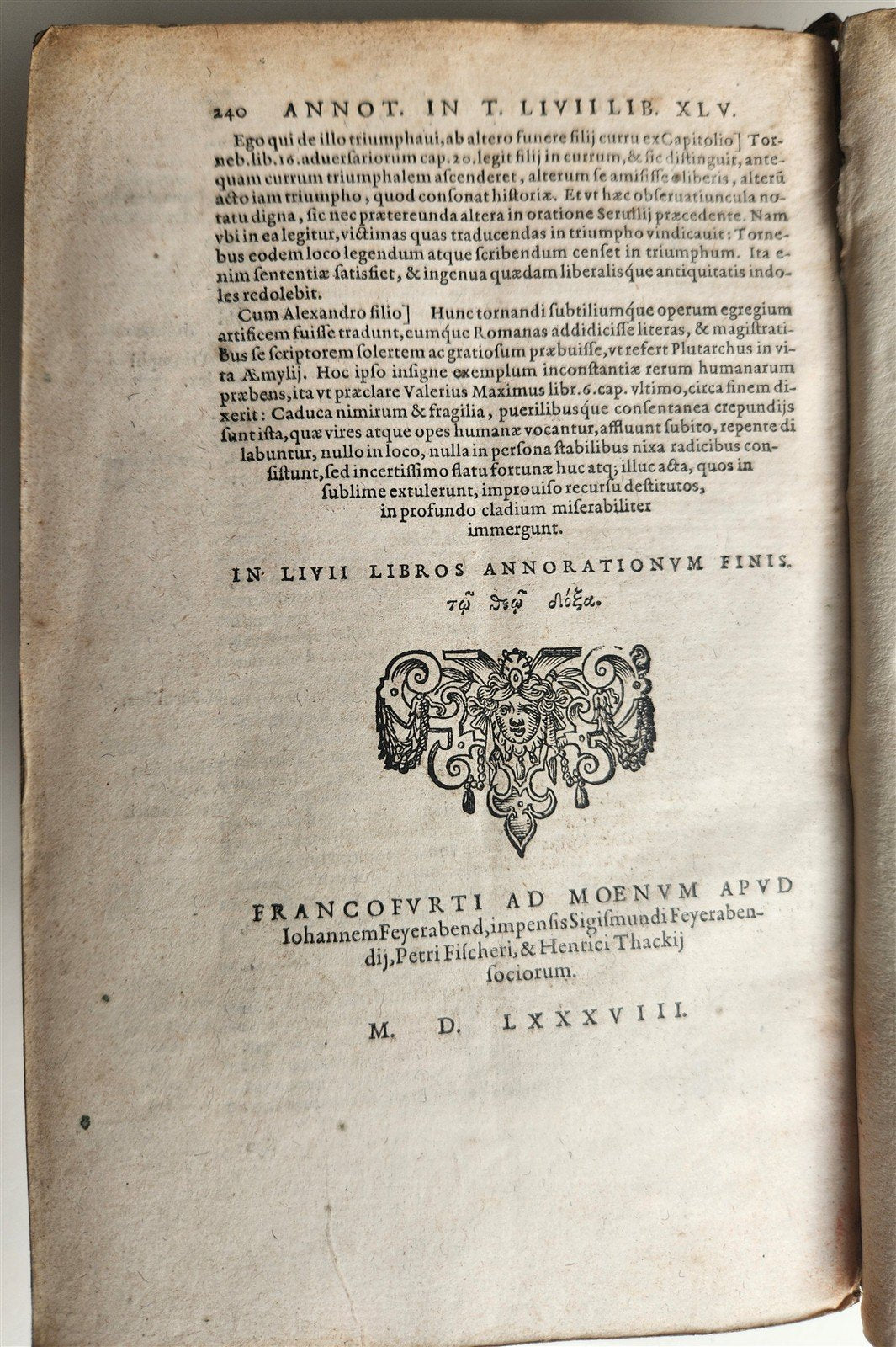 1588 TITUS LIVIUS ROMANAE HISTORIAE PRINCIPIS antique vellum bound ROMAN HISTORY