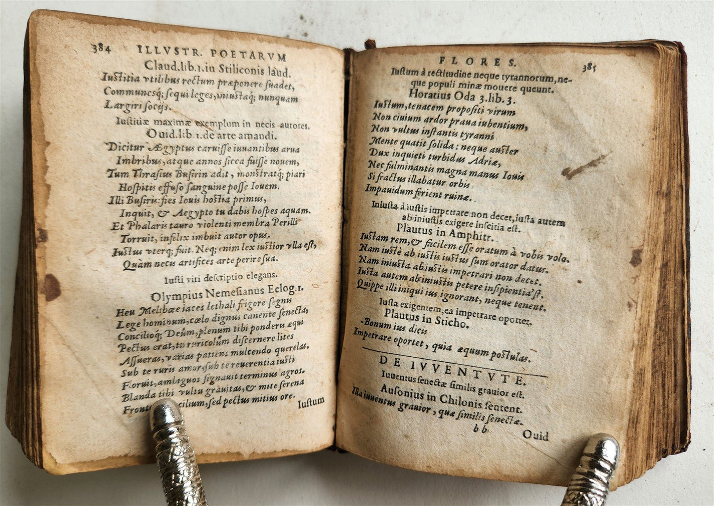 1576 ILLUSTRIUM POETARUM FLORES antique 16th century POETRY original binding