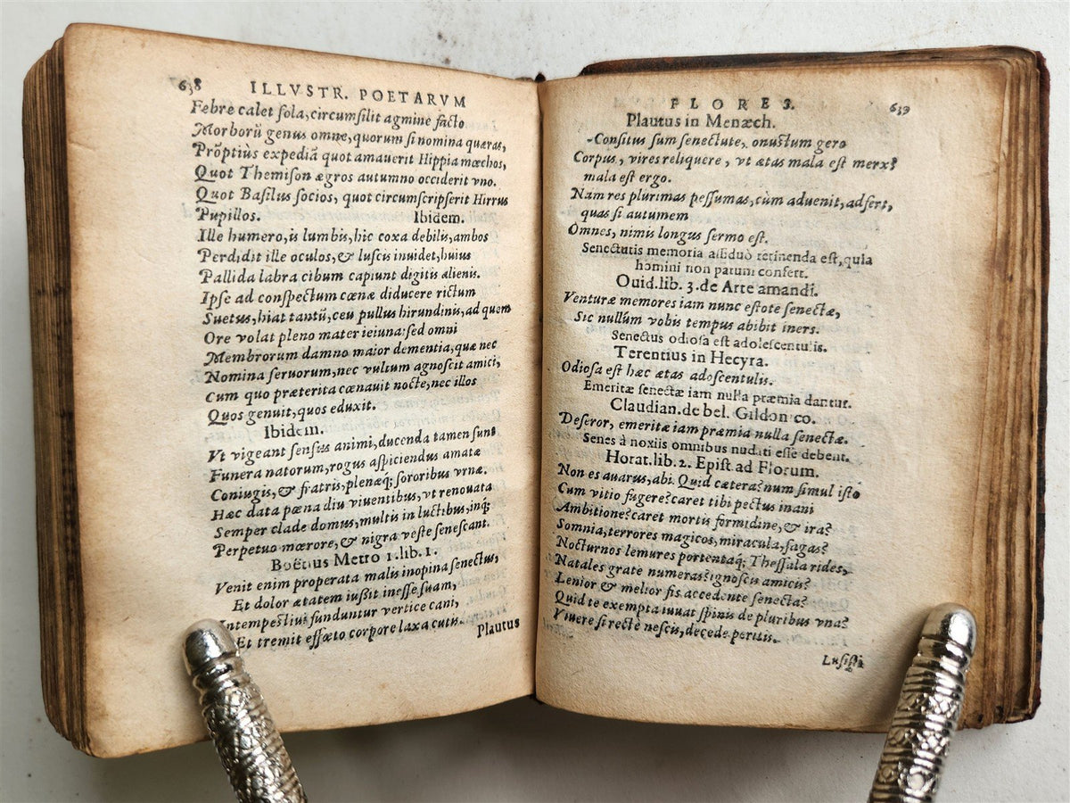 1576 ILLUSTRIUM POETARUM FLORES antique 16th century POETRY original binding
