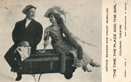 AMERICAN COLONIAL THEATRE BOSTON PLAY ANTIQUE POSTCARD