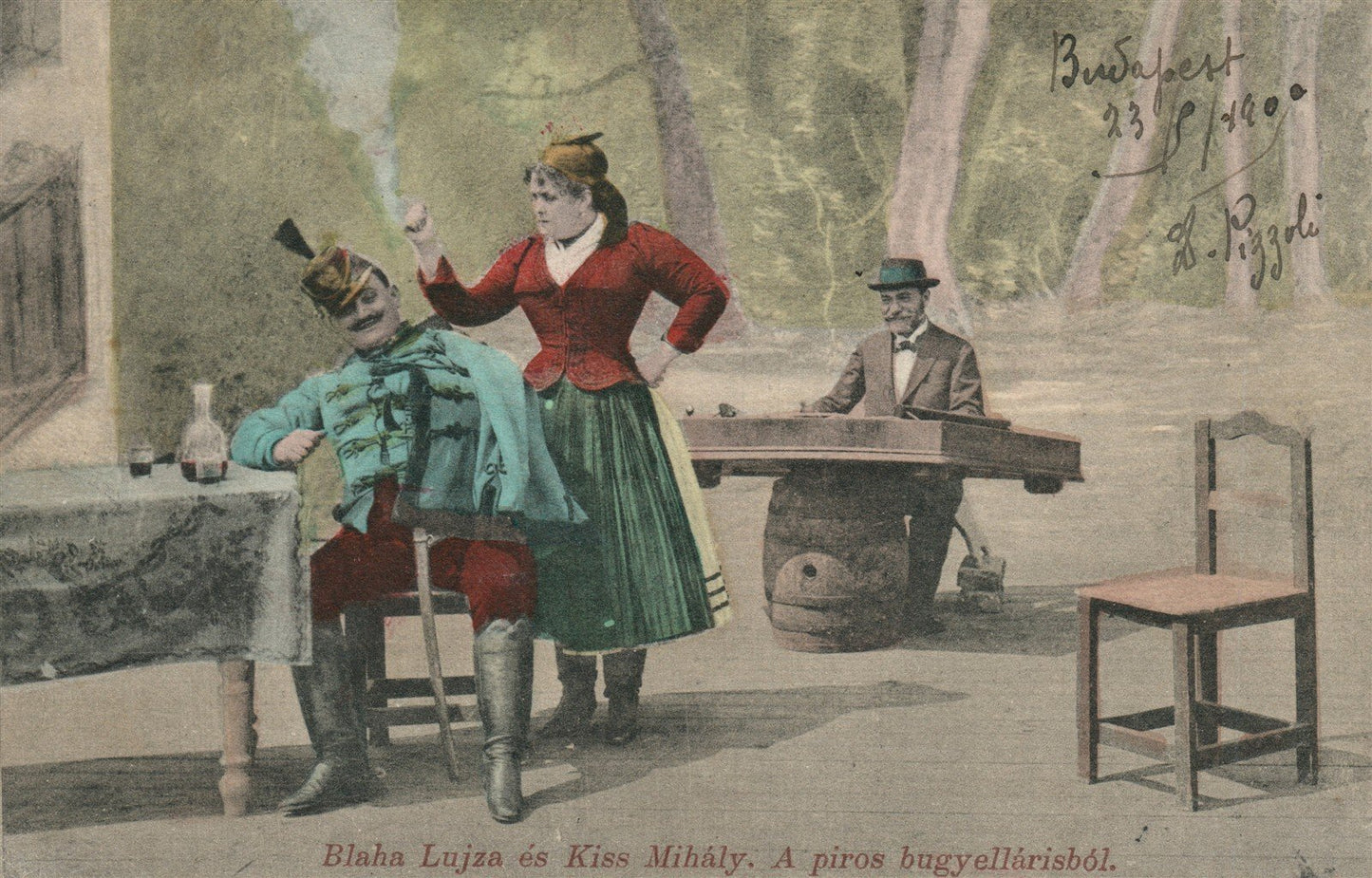 BLAHA LUJZA es KISS MIHALY early HUNGARIAN MOVIE ANTIQUE POSTCARD