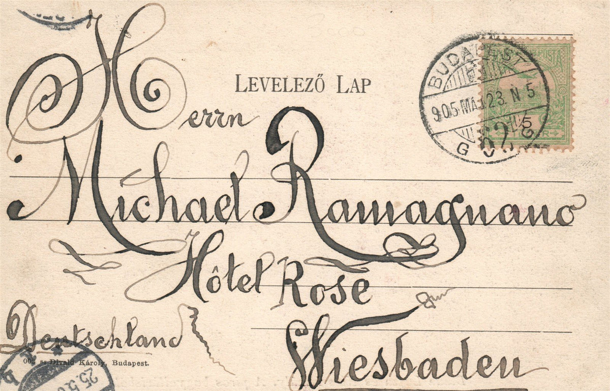 BLAHA LUJZA es KISS MIHALY early HUNGARIAN MOVIE ANTIQUE POSTCARD