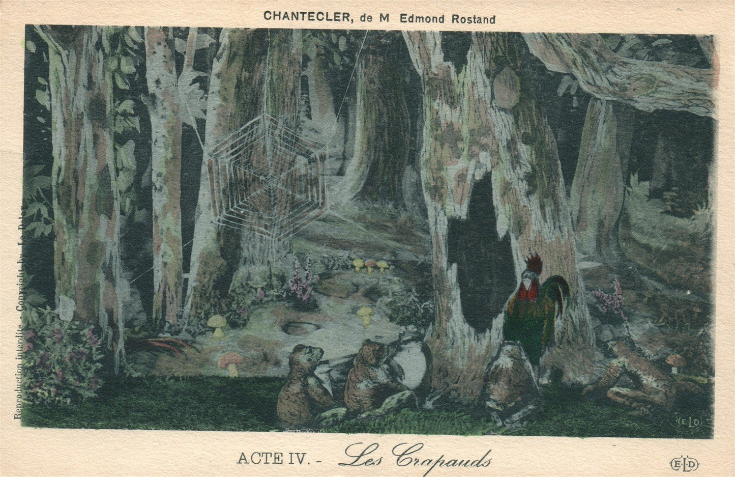 THEATRE PLAY CHANTECLER by EDMOND ROSTAND ANTIQUE FRENCH POSTCARD Acte IV